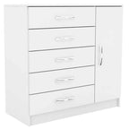 Cômoda Zurique 5 Gavetas com Sapateira Evidência — Branco