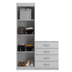 Cômoda Larissa 4 Gavetas 2 Portas Evidência — Branco — Vista do compartimento interno. Objetos decorativos não inclusos.