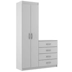 Cômoda Larissa 4 Gavetas 2 Portas Evidência — Branco