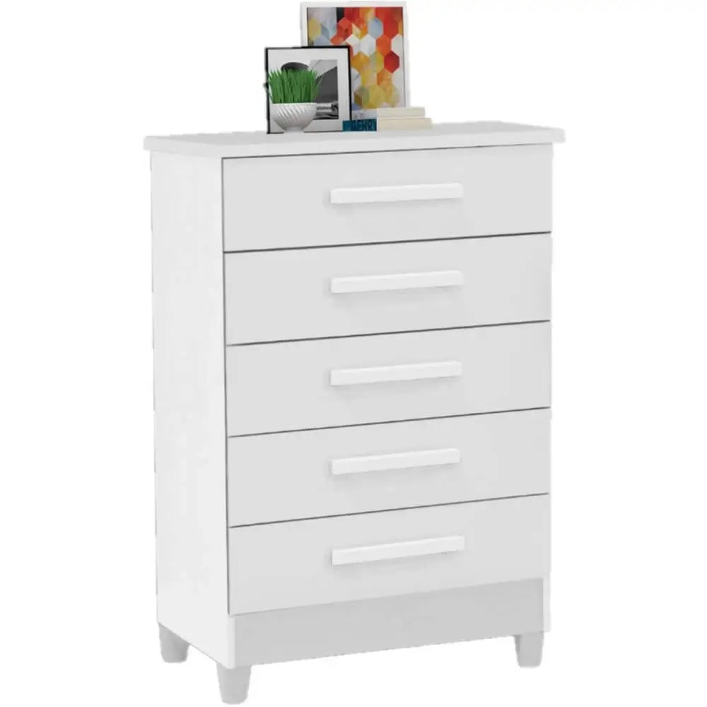 Cômoda Paola 5 Gavetas Rud Rack — Branco