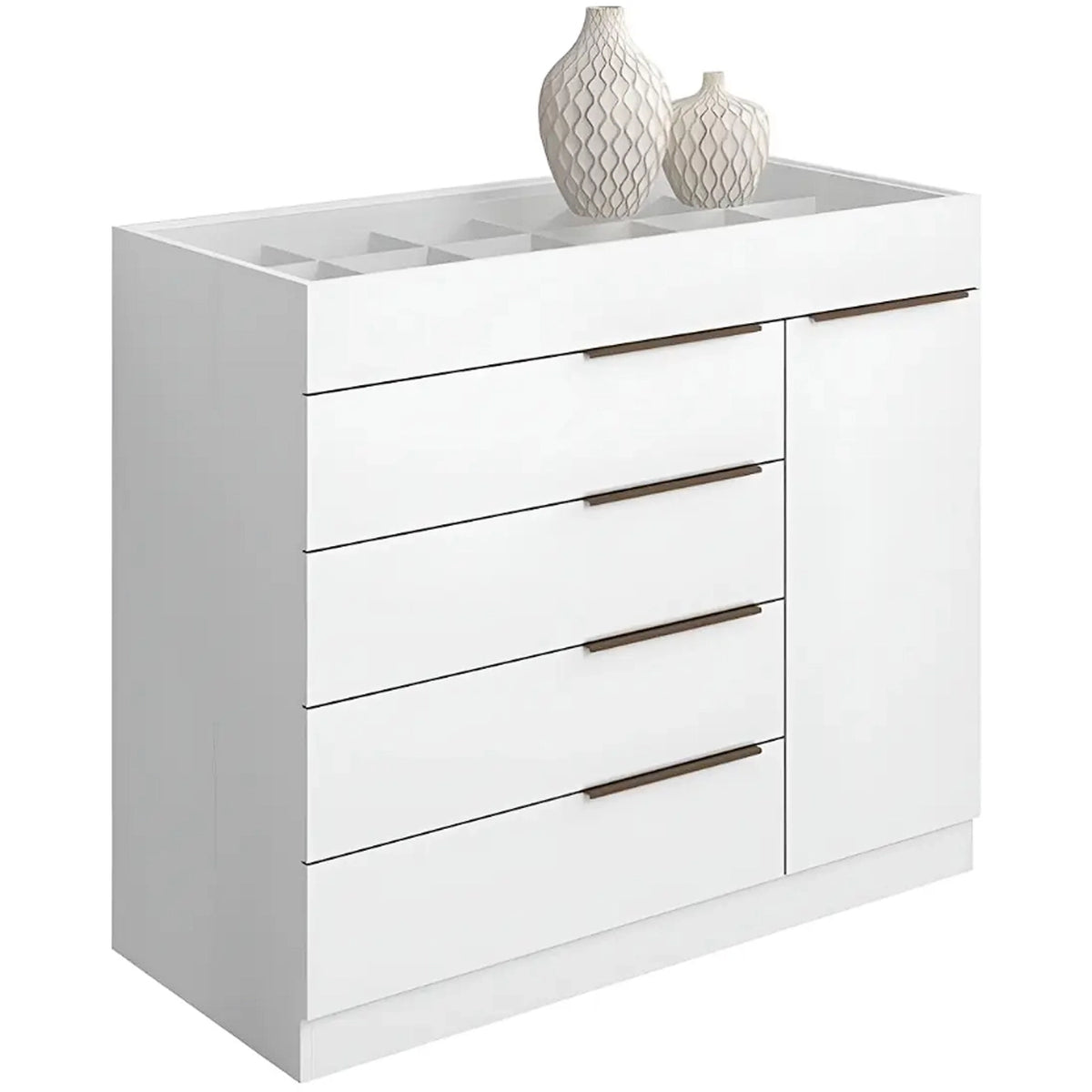Cômoda ARV Sevilha Porta Joias 1 Porta 5 Gavetas Aramóveis — Branco
