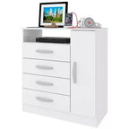 Cômoda Delta 4 Gavetas 1 Porta Atualle — Branco