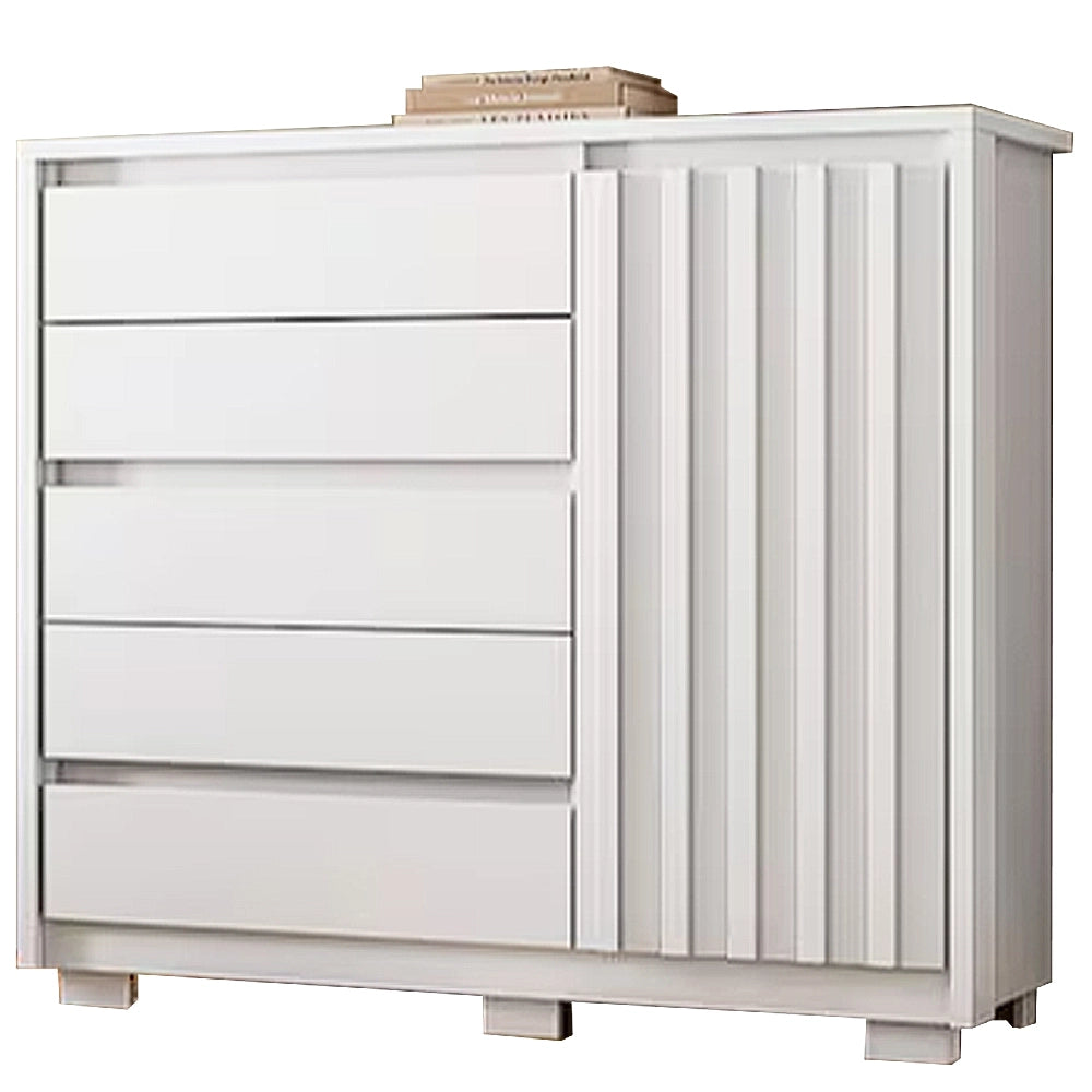Cômoda Duetto Sapateira 5 Gavetas 1 Porta Albatroz — Branco