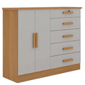 Cômoda New Athos 5 Gavetas 2 Portas D Doro — Cinamomo Off White