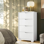 Cômoda Sole 4 Gavetas Albatroz — Branco — Vista adicional do produto. Objetos decorativos não inclusos.