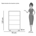 Cômoda Sole 4 Gavetas Albatroz — imagem técnica original com as medidas do móvel.