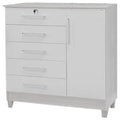 Cômoda Vitória 5 Gavetas 1 Porta Rud Rack — Branco