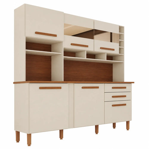 Armário de Cozinha Alexia 182 cm 6 Portas 2 Gavetas Arena BPW – Imop — vista do produto