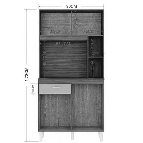 Armário de Cozinha Duda 90 cm 4 Portas 1 Gaveta Branco – Poquema — detalhes do produto