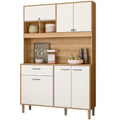 Armário de Cozinha Erva Doce 120 cm 6 Portas 1 Gaveta Freijó/Off White – Nicioli — vista do produto