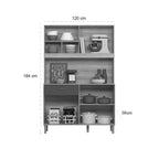 Armário de Cozinha Erva Doce 120 cm 6 Portas 1 Gaveta Freijó/Off White – Nicioli — detalhes do produto