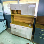 Armário de Cozinha Erva Doce 120 cm 6 Portas 1 Gaveta Freijó/Off White – Nicioli — detalhes do produto