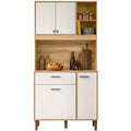 Armário de Cozinha Erva Doce 90 cm 4 Portas 1 Gaveta Freijó/Off White – Nicioli — vista do produto