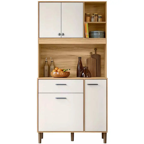 Armário de Cozinha Erva Doce 90 cm 4 Portas 1 Gaveta Freijó/Off White – Nicioli — vista do produto