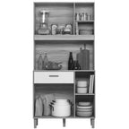 Armário de Cozinha Erva Doce 90 cm 4 Portas 1 Gaveta Freijó/Off White – Nicioli — detalhes do produto