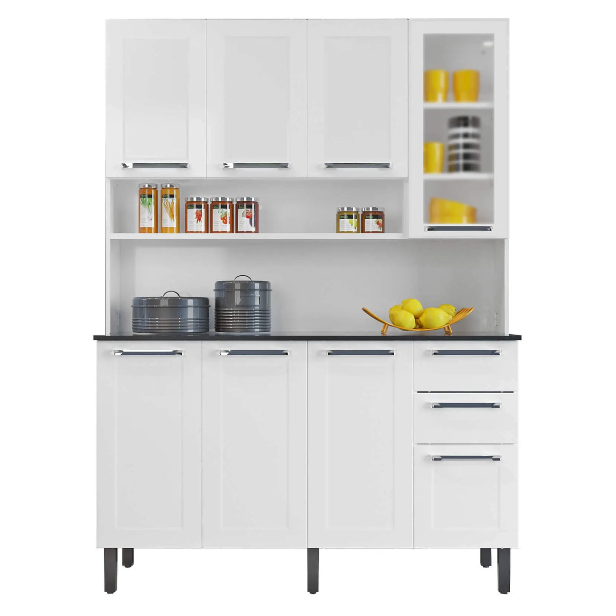 Armário de Cozinha Florença 140 cm 8 Portas 2 Gavetas Branco – Itatiaia — vista do produto