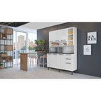 Armário de Cozinha Florença 140 cm 8 Portas 2 Gavetas Branco – Itatiaia — detalhes do produto