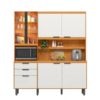 Armário de Cozinha Murano 182 cm 7 Portas 2 Gavetas Freijó UV/Off Acetinado – Poliman — vista do produto