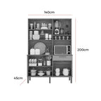 Armário de Cozinha New Siena 140 cm 6 Portas 1 Gaveta Cinamomo/Off White – Salleto — detalhes do produto