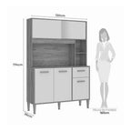 Armário de Cozinha Pérola 120 cm 5 Portas 1 Gaveta Cinamomo/Grafite – Fellicci — detalhes do produto