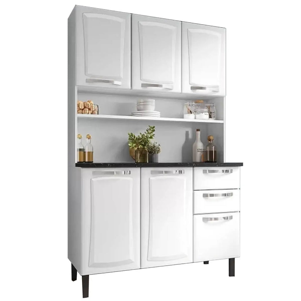 Armário de Cozinha Pratika 105 cm 6 Portas 2 Gavetas Branco – Itatiaia — vista do produto